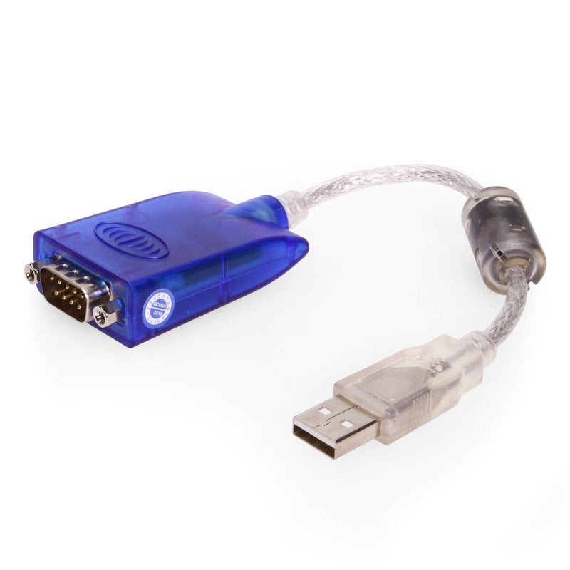 GearMo Windows 7/8/10/11 Compatible USB to RS232 Serial Adapter w/FTDI Chip, 12in. Cable, LED Indicators, Surge Protection, Plug & Play - Image 1